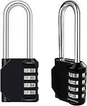 Diompirux 2 Pezzi Lucchetto Combinazione a 4 Cifre, Impermeabile Lucchetto A Combinazione, Esterno Serrature Lungo, Password digitale regolabile, Per Armadietto, Palestra, Classificatori, Zaini