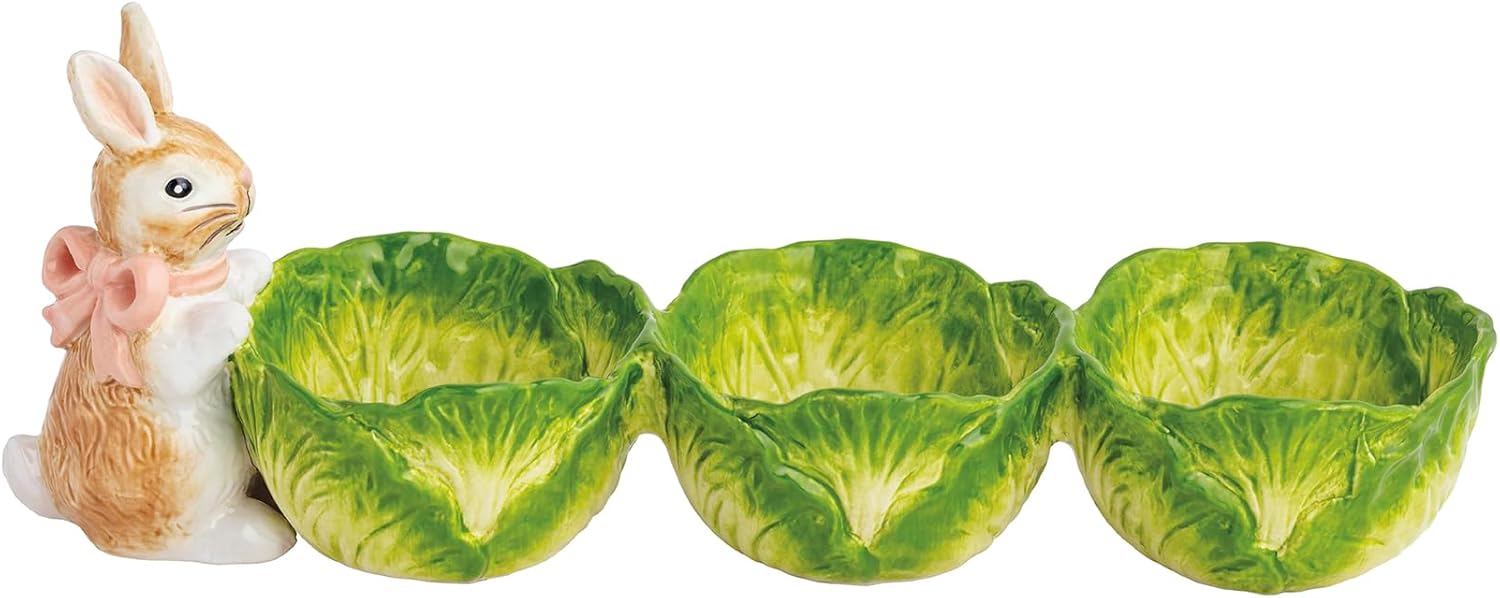 Mud Pie Easter Bunny Cabbage Triple Tidbit