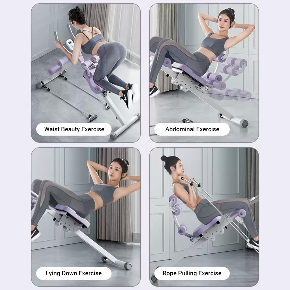 Ab Workout Equipment,Workout Equipment,Home Gym Equipment,Fitness equipment, Foldable, Knee Protection, Pulling the rope,WorkoutFor Stomach Workout,For Women/Men(350LB)