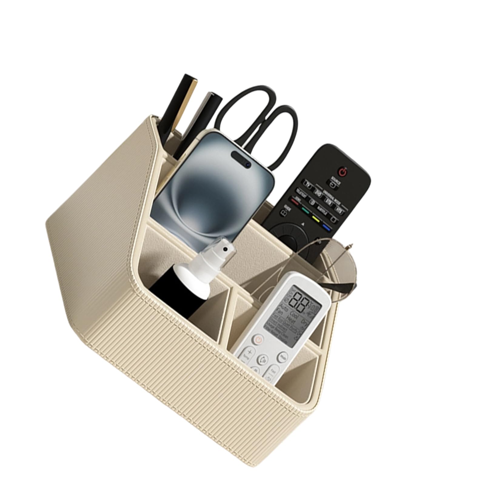ZBIianxer Practical Gift Remote Control Tray with Multi Section Layout to Keep Neat on Bedside or Small Holder