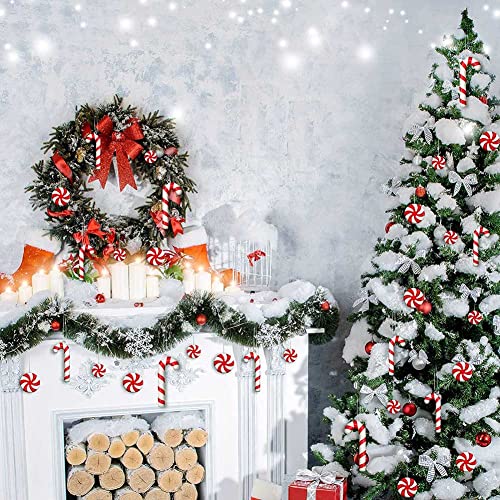 NT-ling 20 Pieces Candy Cane Christmas Tree Decorations Red Candy Christmas Tree Hanging Ornaments,Red and White Plastic Christmas Ornaments for Xmas Craft Holiday Party Decorative Supplies - Image 2