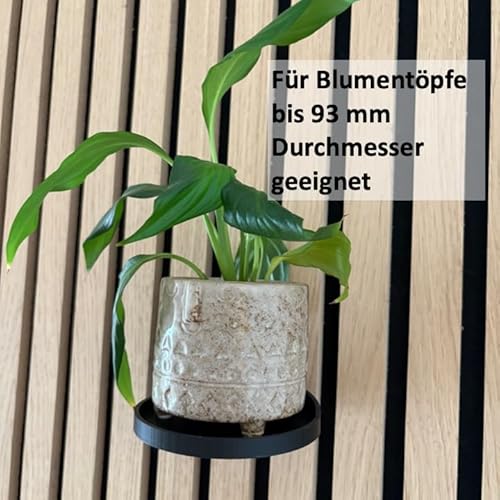 js3dmanufaktur 2 Stück Pflanzentablett Pflanzenhalter Pflanzenring Blumentopf Pflanze für Wand Akustikpaneele Akustikpanel