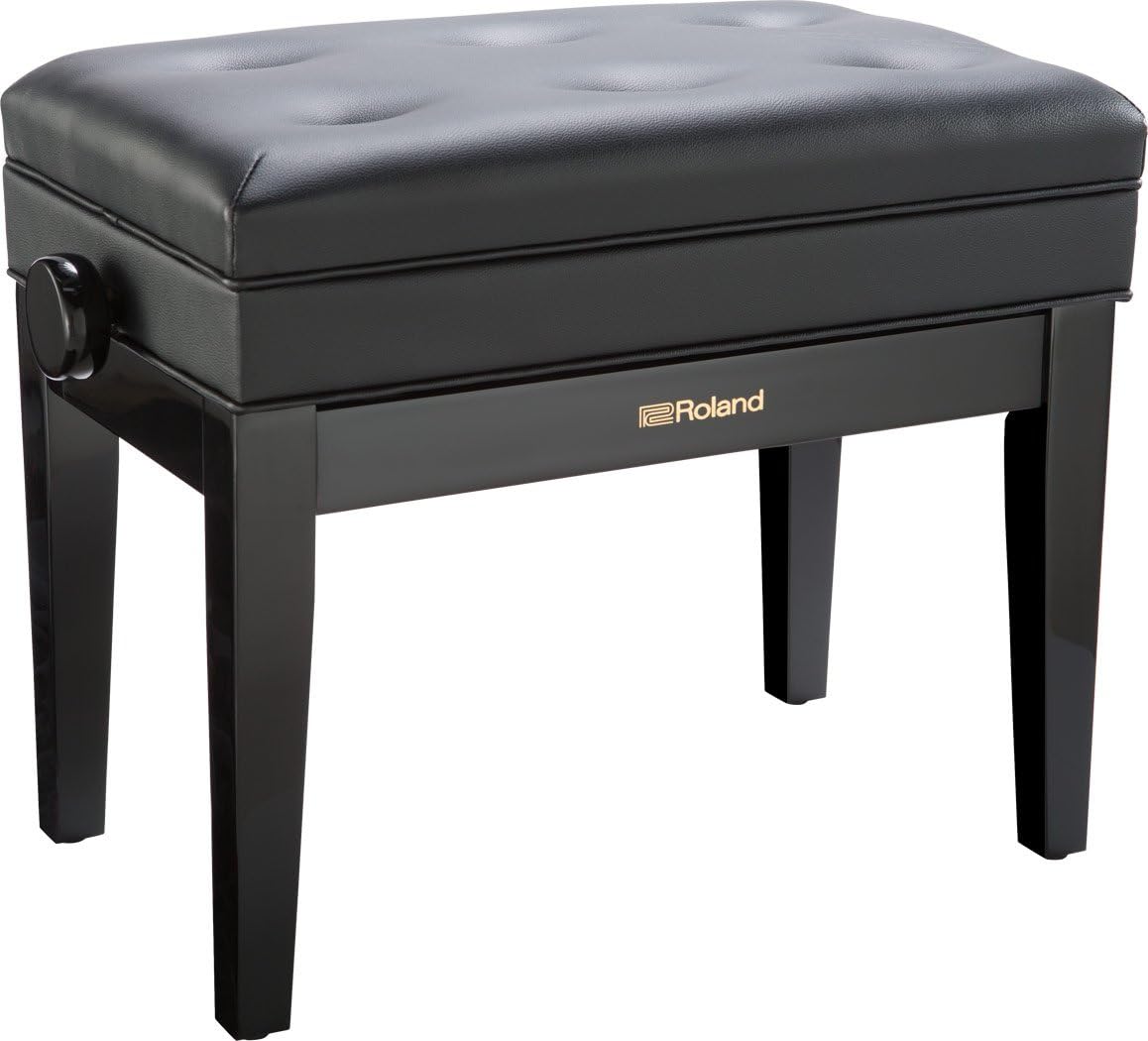 Roland Piano Keyboard Bench, Adjustable Height 17.9-21.8 Inch, Satin Black (RPB-200BK)