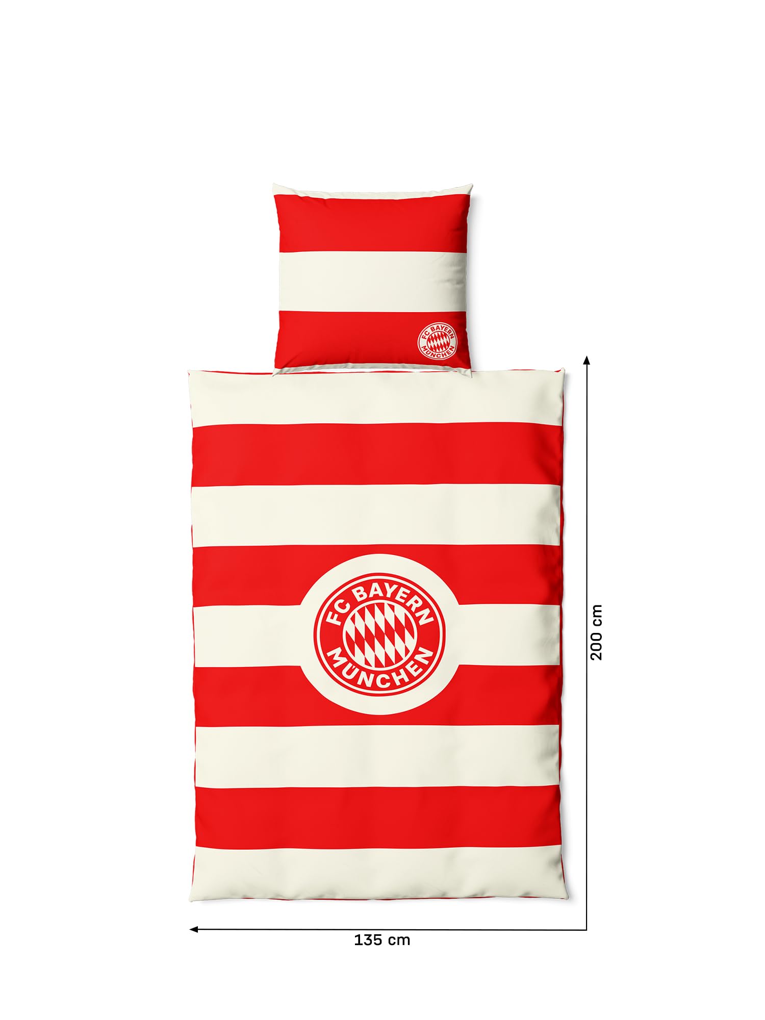 FC Bayern München Biancheria da letto Rosso/Bianco 135 x 200 cm