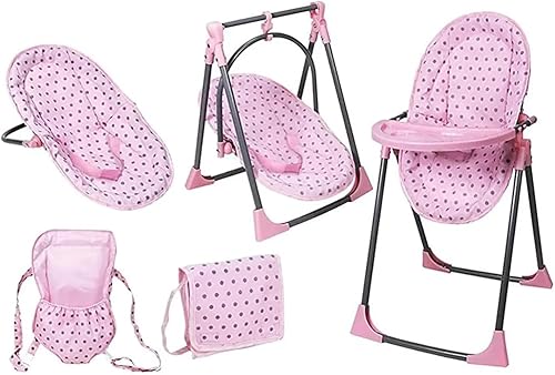 Lissi Juego de silla alta convertible 6 en 1 de muñeca bebé