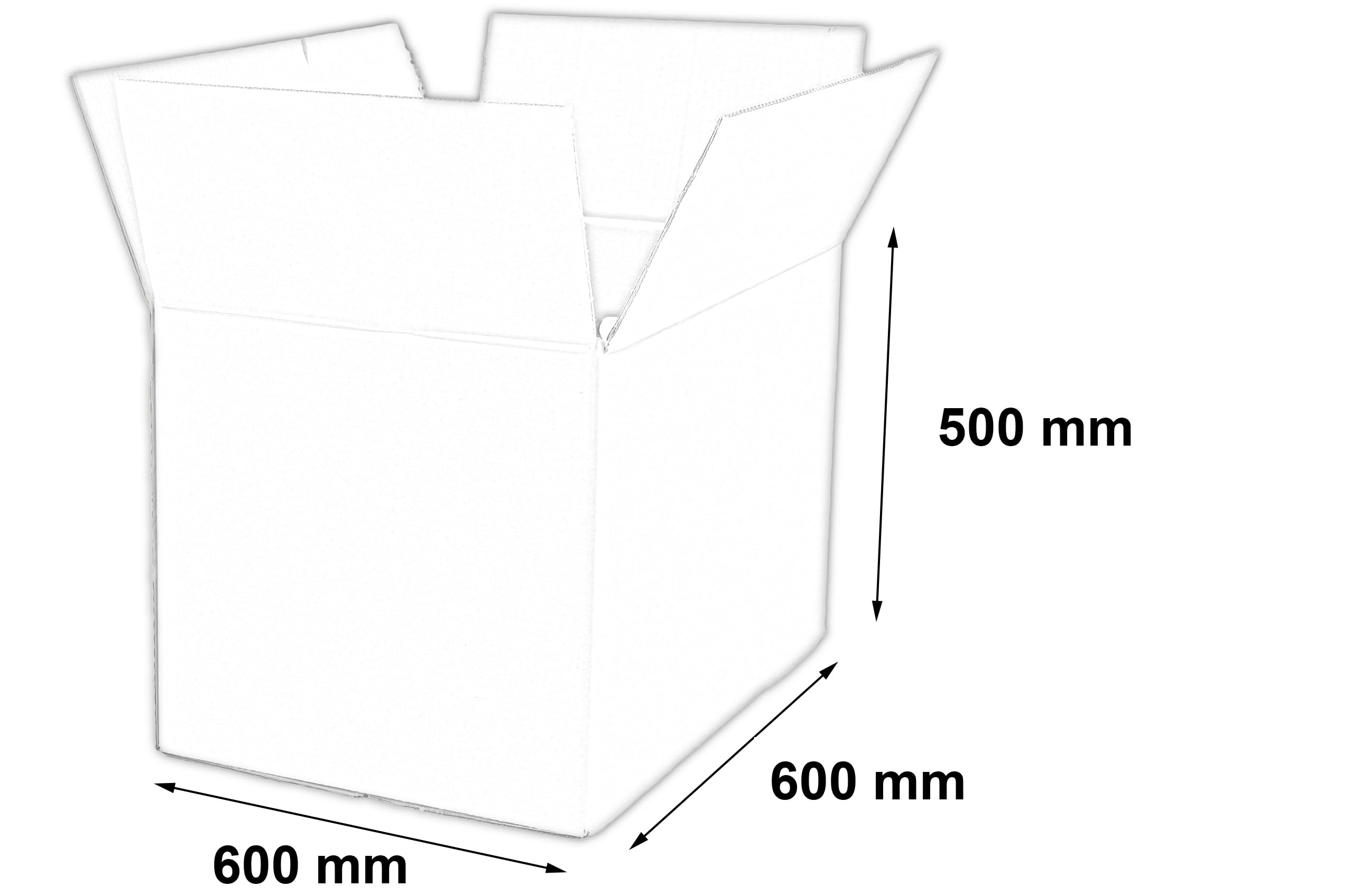 10 Stück Faltkarton 600x600x500 mm Außenmaß Versandkarton E-commerce Karton 2-Wellig Braun Kartonage Verpackung Postkarton Versandschachtel Paket Päckchen