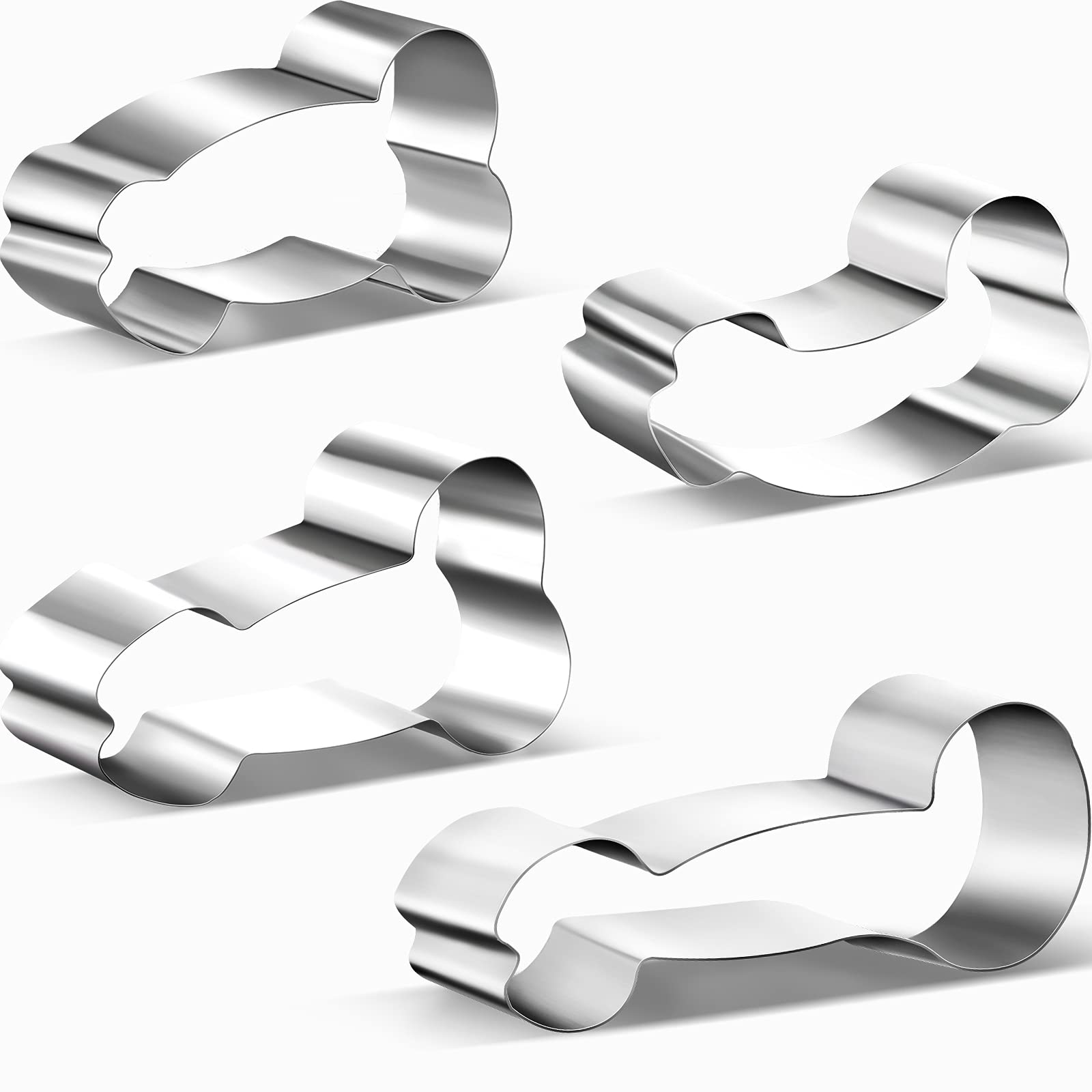 4 Pieces Stainless Steel Cookie Cutters Funny Shape Biscuit Cutters