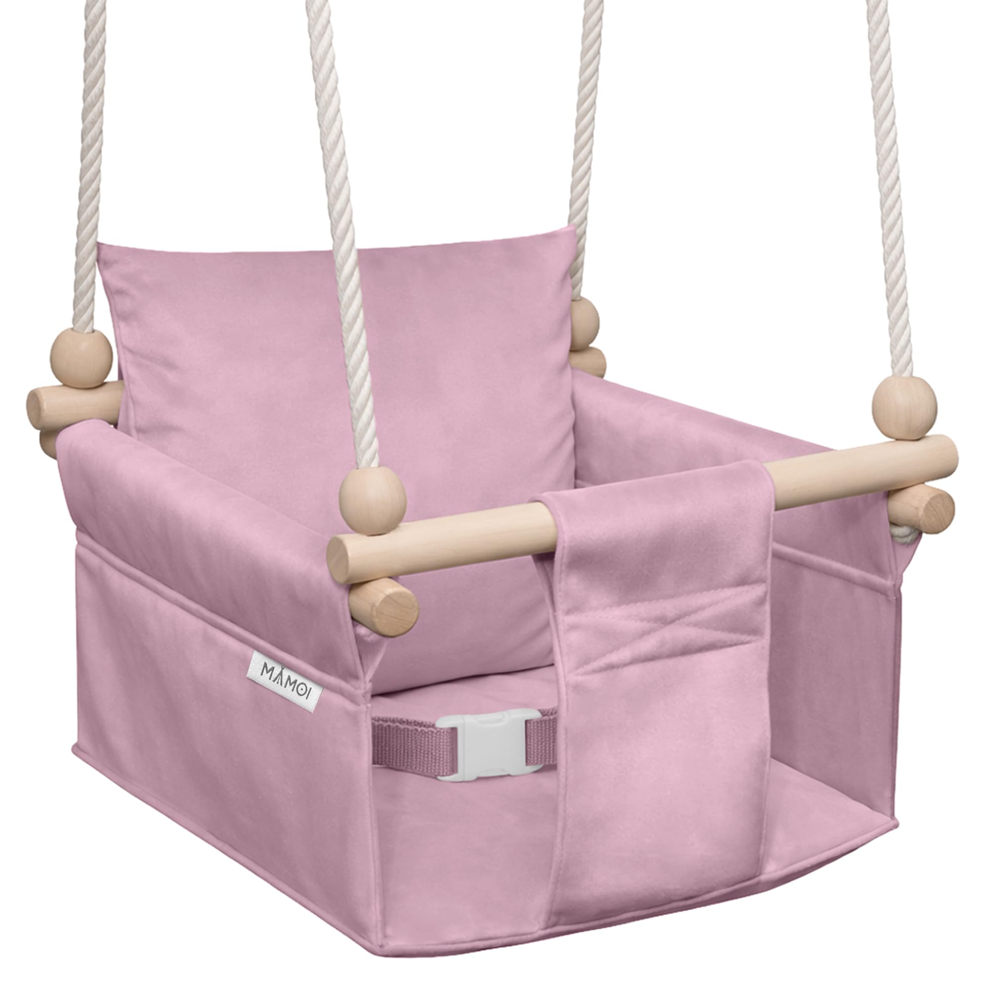 MAMOI® Balancoire Interieur pour Bebe et Enfants, Siege balançoire en Bois et en Coton pour bébé, Balansoire pour Enfant, Balancelle scandinave, Baby Swing