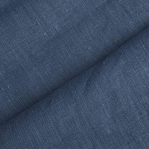 Holmar - Tissu en lin - Au mètre - Pré lavé - 20 couleurs - Bleu fumé