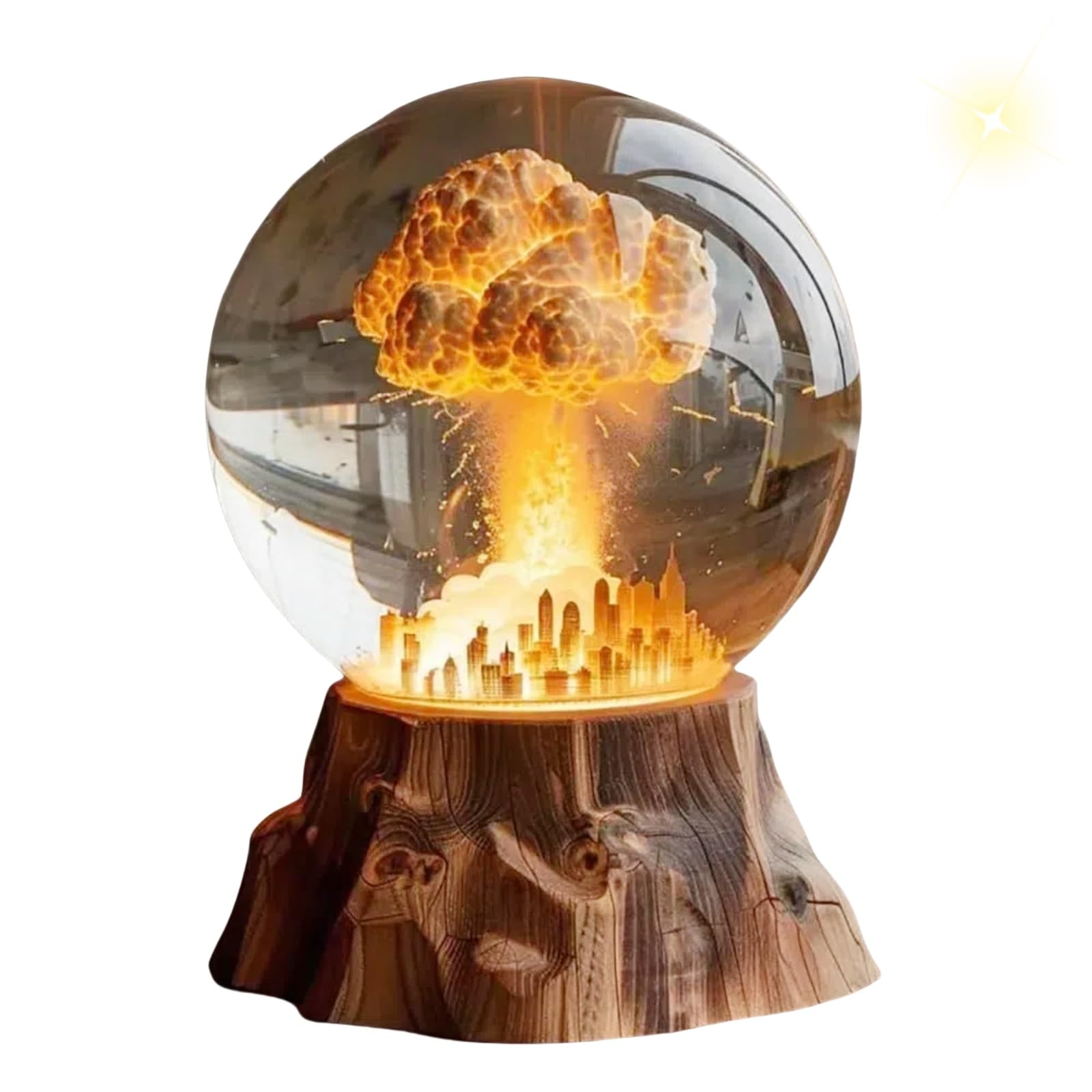 Generic Atomic Bomb Explosion Mushroom Cloud Night Light Lamp, Resin, Cranberry