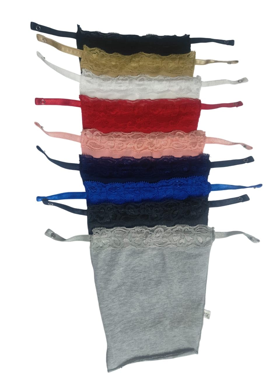 finesse miracle cami Deep Neck Cleavage Cover Cotton Clip-on Mock Camisole Set of 9 -Black,Beige,White,Red, Peach,Navy Blue, Royal Blue,Dark Grey and Lt. Grey-picture-12