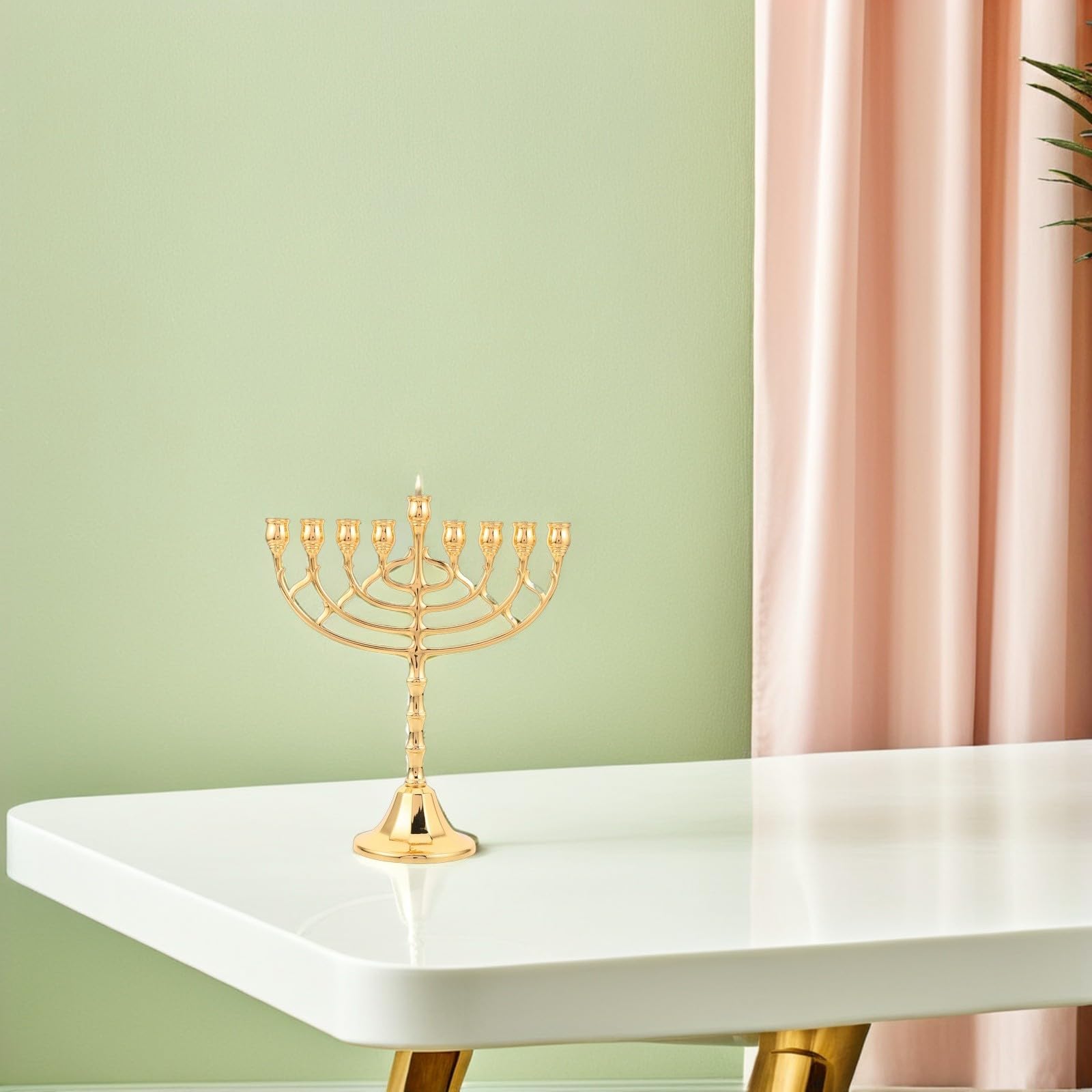 FOMIYES Candeliere Tradizionale Ebraico per Hanukkah Fessure Decorazione Religiosa Israeliana per Casa Design Elegante e Materiale Resistente