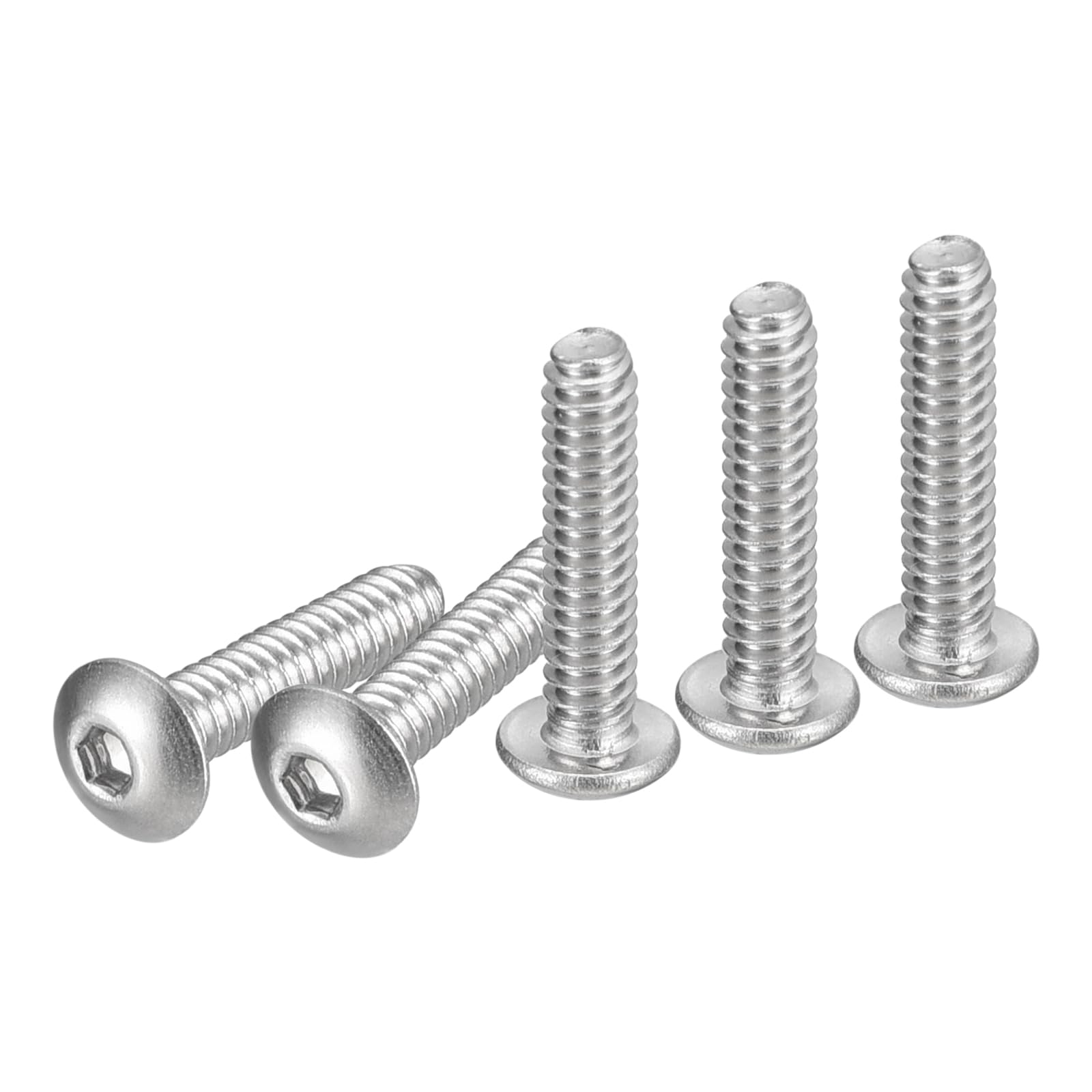 #4-40x1/2 Button Head Socket Cap Screws - 200Pack - Good for Machine - 304 Stainless Steel 18/8 - Hex Drive Full Thread UNC Fasteners