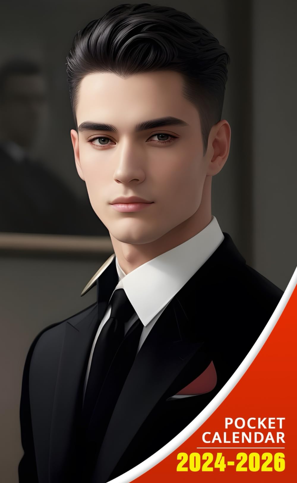 Pocket Calendar 2024 - 2026: Three-Year Monthly Planner for Purse , 36 Months from January 2024 to December 2026 | Male figure portrait | Uniform | Black suit | Confident look