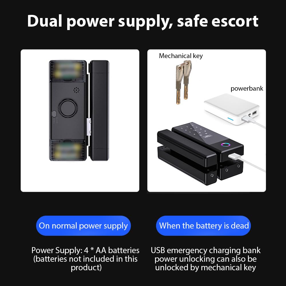 Smart Lock Cerradura de puerta de cristal WiFi Remote App TY Huella dactilar Contraseña Tarjeta IC Cerradura de puerta Intercambiable Dirección del cuerpo de cerradura para puerta de oficina o