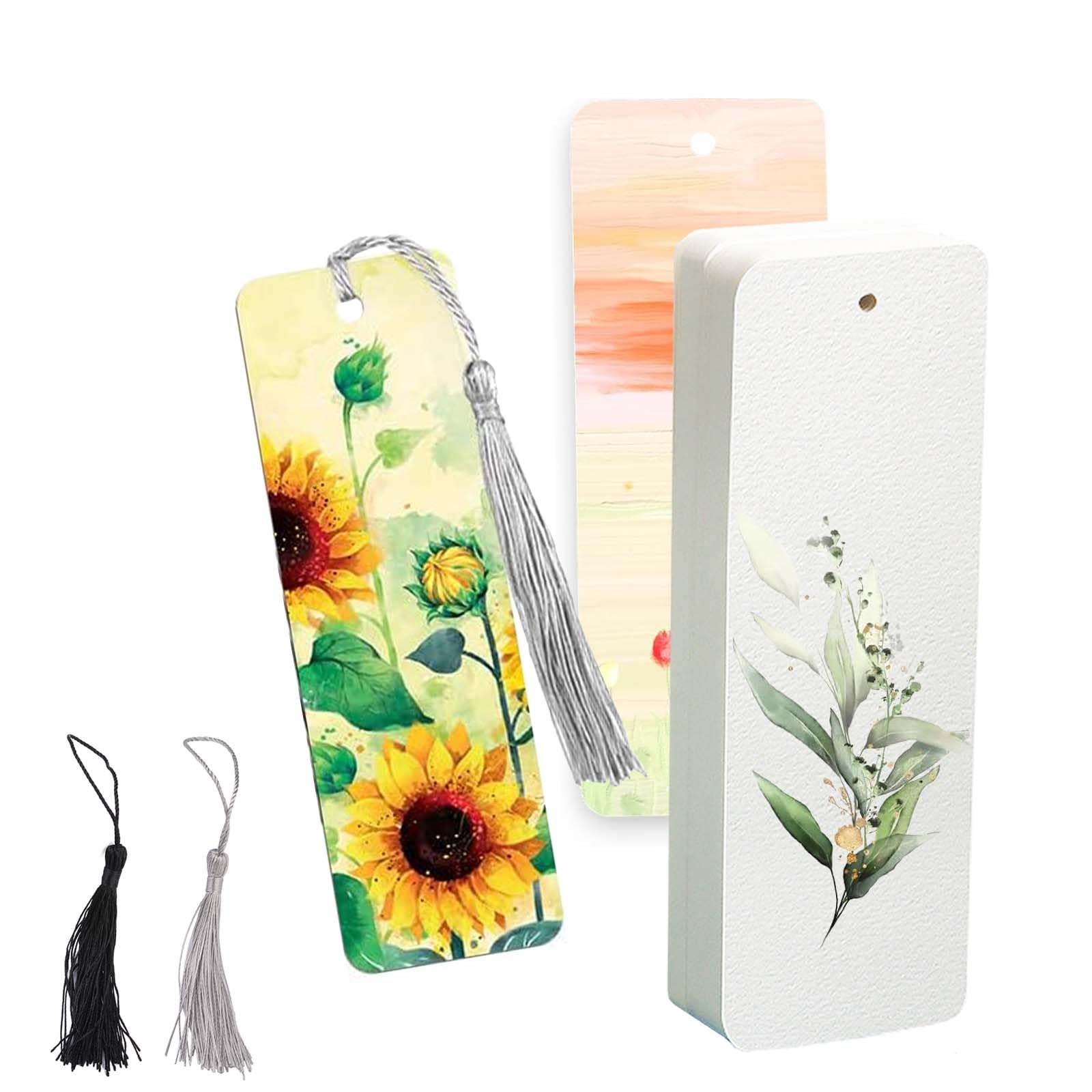 Plstod 50 vellen aquarelpapier, blanco kaarten, 300 g/m² aquarelpapier, blanco bladwijzers voor aquarelschilderen, voor doe-het-zelf kaarten maken, aquarellen, knutselen (5 x 15 cm