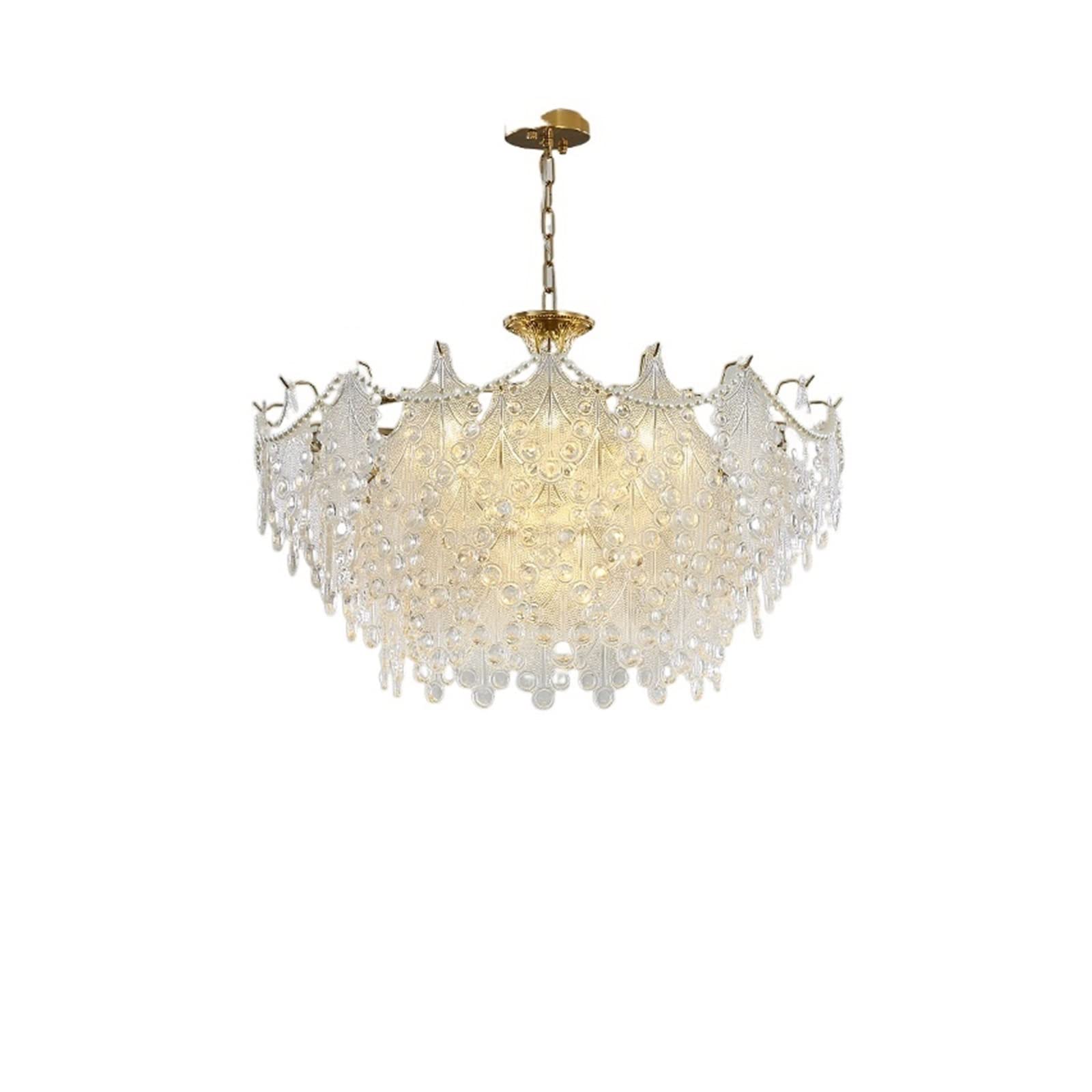 ASerZenith Chandeliers French Light Luxury Living Room Chandelier Pastoral Bedroom Lamp Villa Hall Lamp Nordic Net Red Creative Restaurant Chandelier,Hanging Light,Red-B80Cm Diameter/5Thfloor