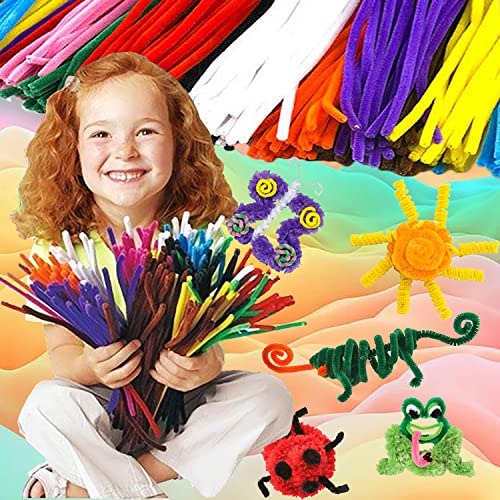 300 Pcs Craft Pipe Cleaners Colored Pipe Cleaners For Crafts Thick Chenille Stems Pipe Cleaners Craft Supplies Pipe Cleaner Bulk With 60 Pcs Widdle Eyes Self Adhesive For Kids Crafts 6 Mm X 12 Inch #TOP4