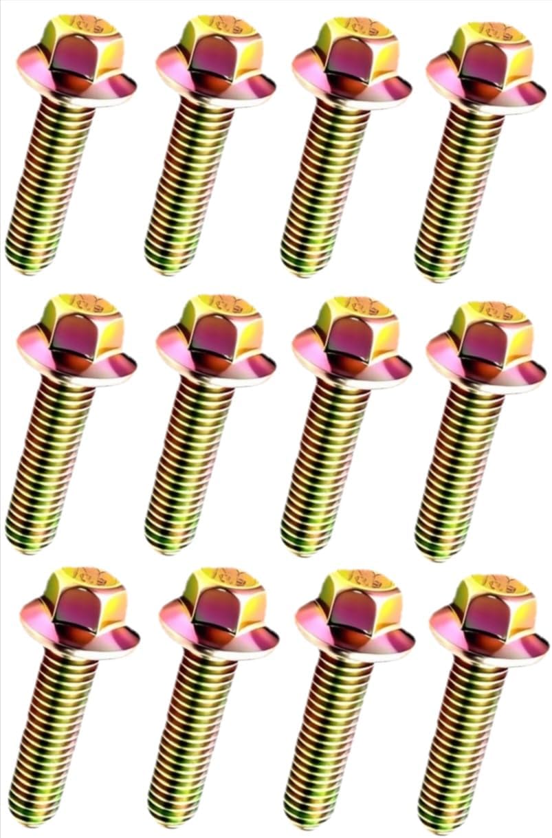 (12 pcs) 03413B Exhaust Manifold Header Bolts Hardware Kit fits LS1 Head Bolts LSX LS2 LS3 LS6 LS7 GM Vortec 4.8L 5.3L 6.0L 6.2L 11518860 11609481