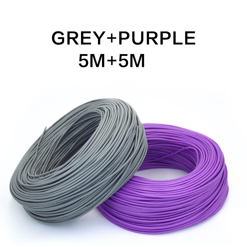 Alambre y cable de silicona 10AWG 12AWG 14AWG 16AWG 18AWG 20AWG 2,5 mm 0,75 milímetros cuadrados(Gray purple,15 AWG 1.5mm)