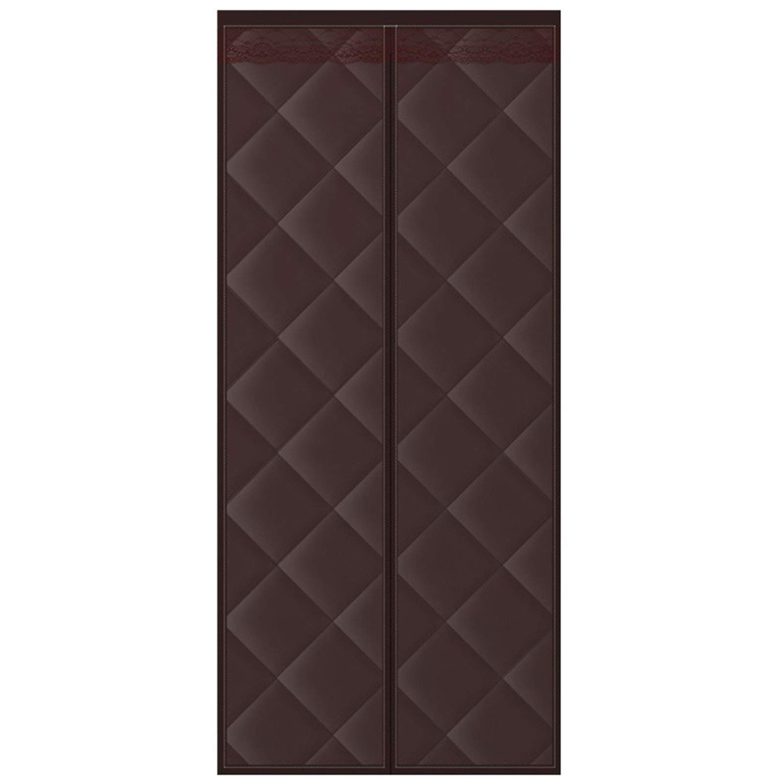 WZLL Magnetic Thermal Insulated Door Curtain, Winter Windproof Waterproof Thick Cotton Curtain Shut Automatically, For Balcony, Kitchen, Courtyard Gate (Color : Brown, Size : 120x240cm)