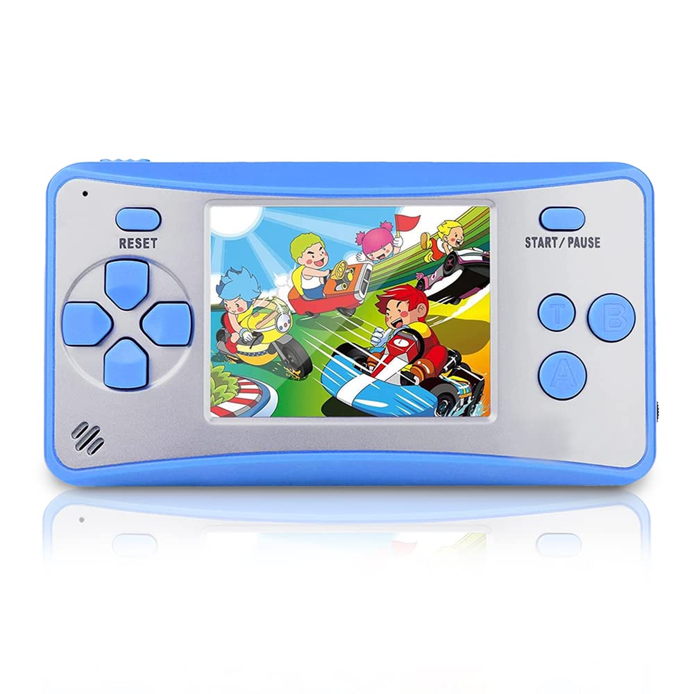 Portable Handheld Games for Kids 2.5" LCD Screen Game TV Output Arcade Gaming Player System Built in 182 Classic Retro Video Games Birthday for Your Boys Girls (Blue)
