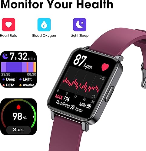 Miniatura 8 de Reloj podómetro, apto para personas mayores, impermeable, con contador de pasos, calorías, monitor de sueño para caminar, correr, monitor de