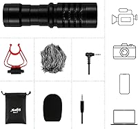 Vista 7 de Moukey MCM-1 - Micrófono para cámara réflex digital, cámara de vídeo externa con micrófono para teléfono, smartphone, Vlogging, Canon/Nikon/Sony