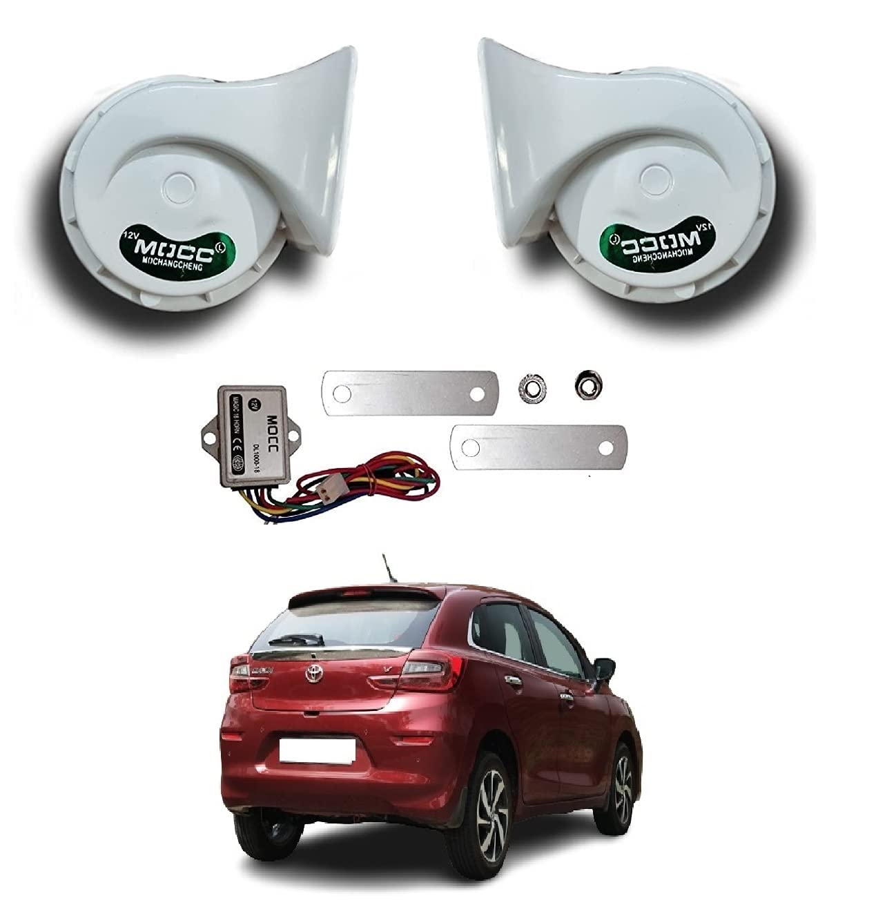 Auto Addict Car Mocc Horn (Set of 2 Pcs) for Toyota Glanza New