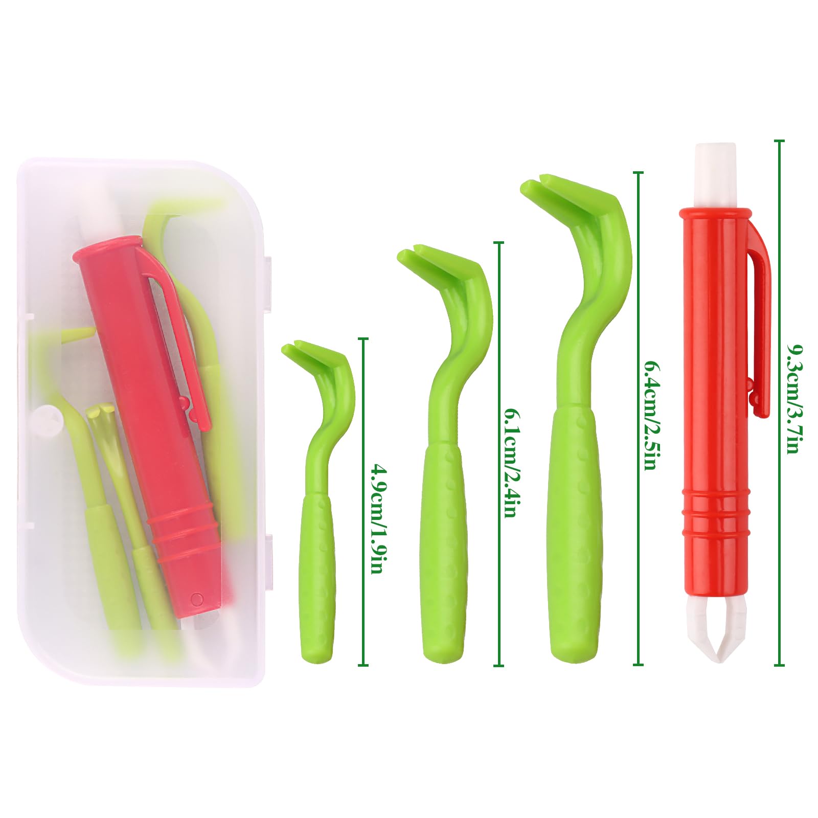 KEWUZY 1 Pince à Tiques et 3 Crochet à Tiques pour Chat et Humains, Lot de 4 Tire Tique, pour Chat et Humains, Pince Anti Tique pour Tiques de Toutes Tailles, Tire Tique, Crochet à Tiques