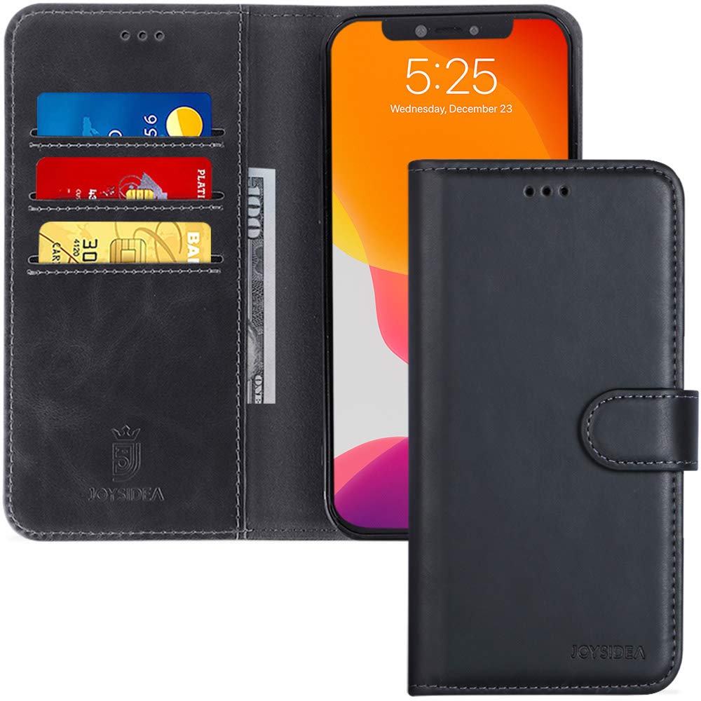 JOYSIDEAfor iPhone 12 | 12 Pro Wallet Case, PU Leather Magnetic Flip Folio Phone Case with Credit Card Holder, Stand & Shockproof Cover for iPhone 12 | 12 Pro 6.1 inch, Black