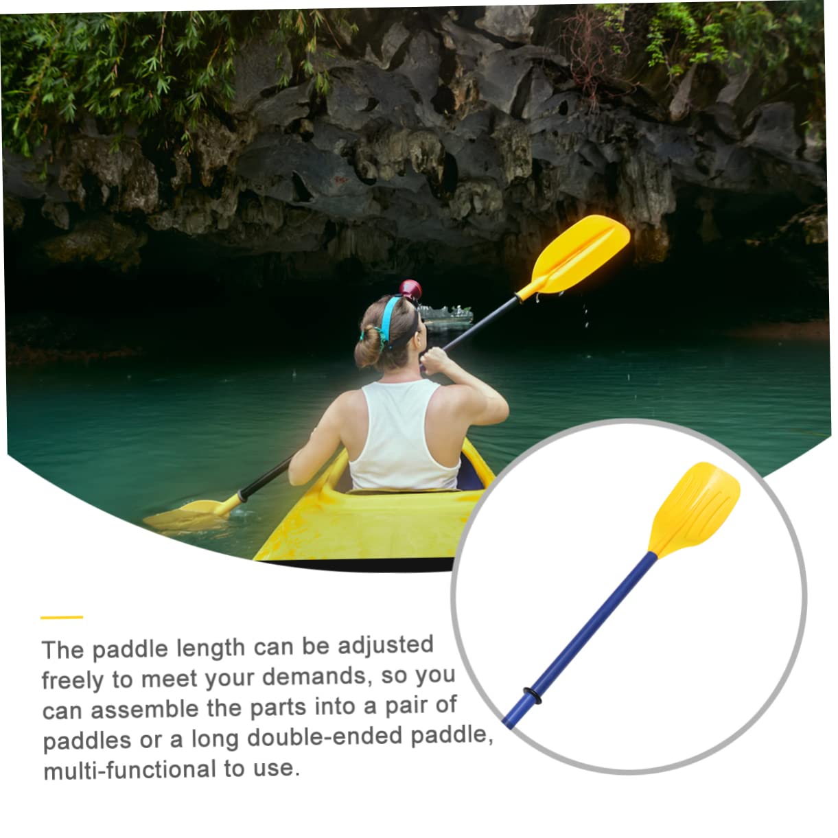 Veemoon Pagaie de Bateau Détachable PP, 1 Paire pour Kayak et Canoë
