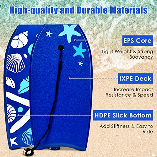 image for GYMAX 33”/37”/41” Super Lightweight Bodyboard with HDPE Slick Bo