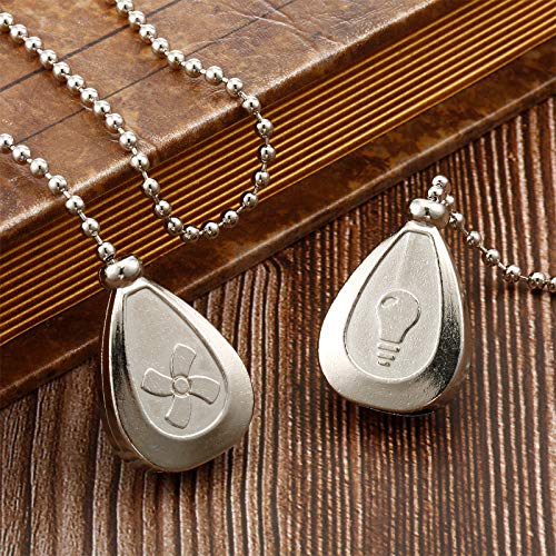 Image of Patelai 4 Pieces Ceiling Fan Pull Chain Extender Ornament 12 Inch Ceiling Pull Chain Extension Classic Drop Shaped Pendant Beaded Ball Cord for Fan light lamp decorative with Connector(Silver)