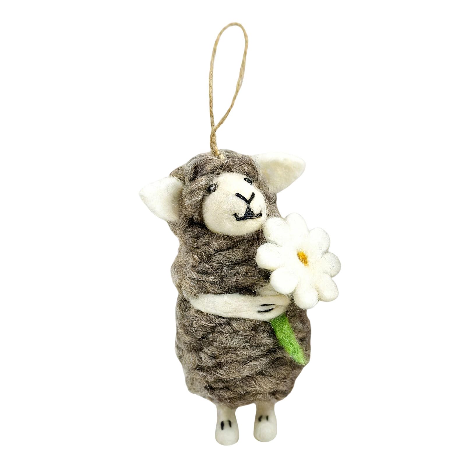 ZEPFJHE Crochet Flower Keychains Purse Bag Accessories Charm Car Keyrings Valentines Gift Sheep Keychain Women Crochet Flower Sheep Keychain