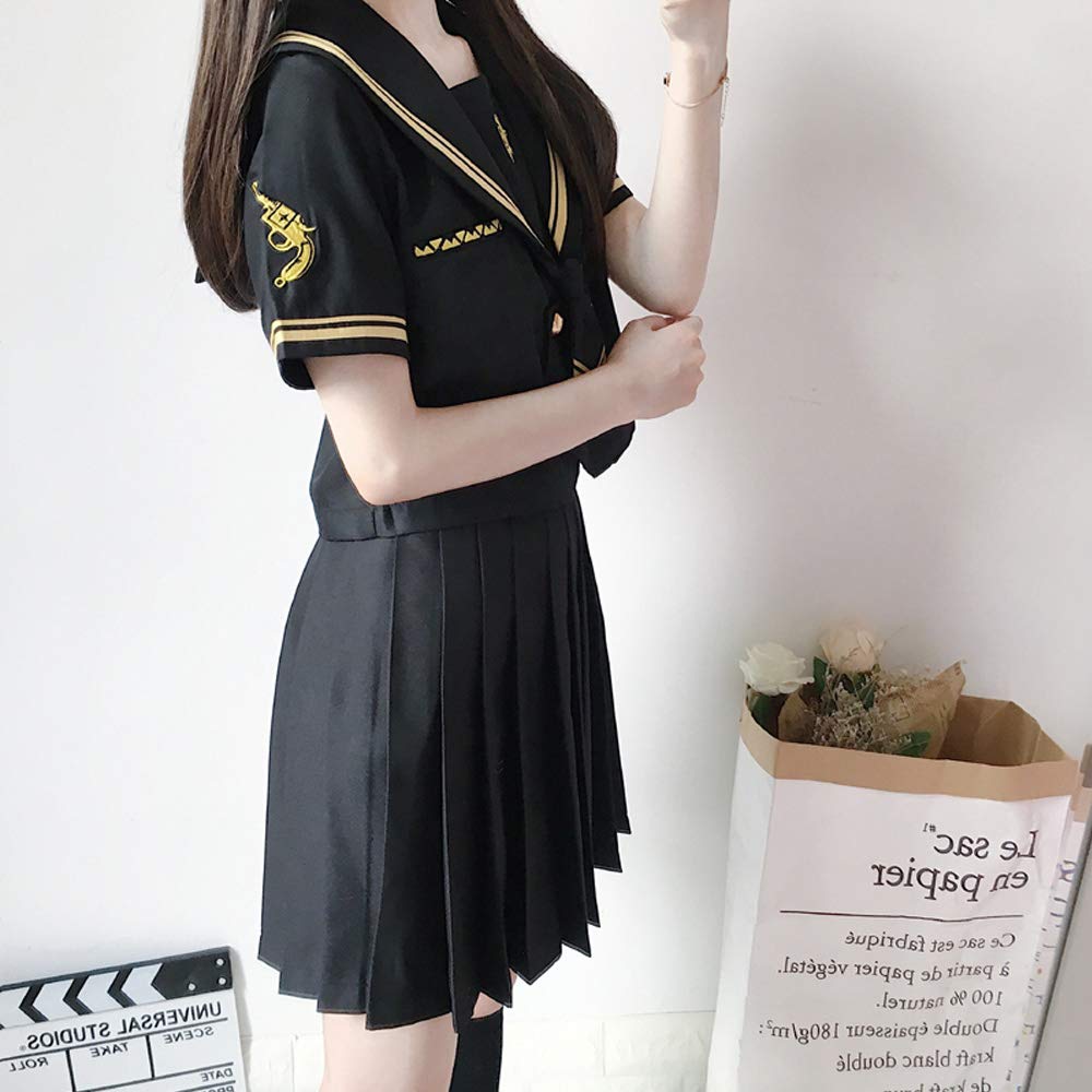 セラー服 写真館 Amazon | 未来雑貨屋 制服 セーラー服 学園風 JK スカート 女子高校生 長袖 スーツ服 ブラック カッコイイ (M) | コスプレ・仮装 通販