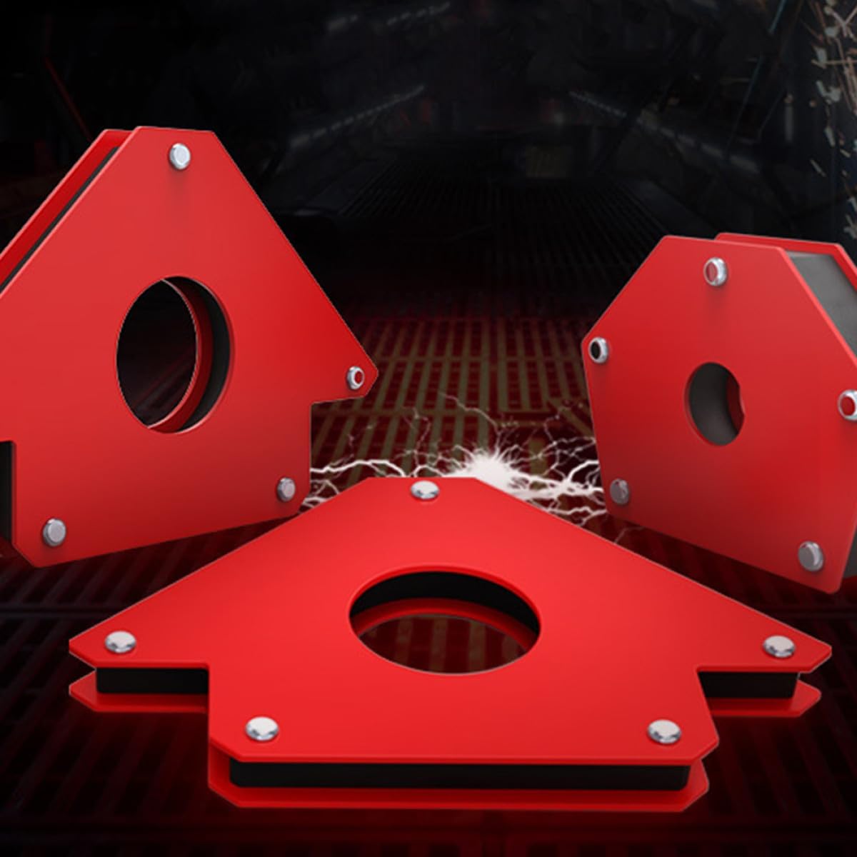 6pcs Multi-angle Magnetic Welding Holder Set Triangular Welding Angle Fixator Clamp for Welder Positioning and Fabrication