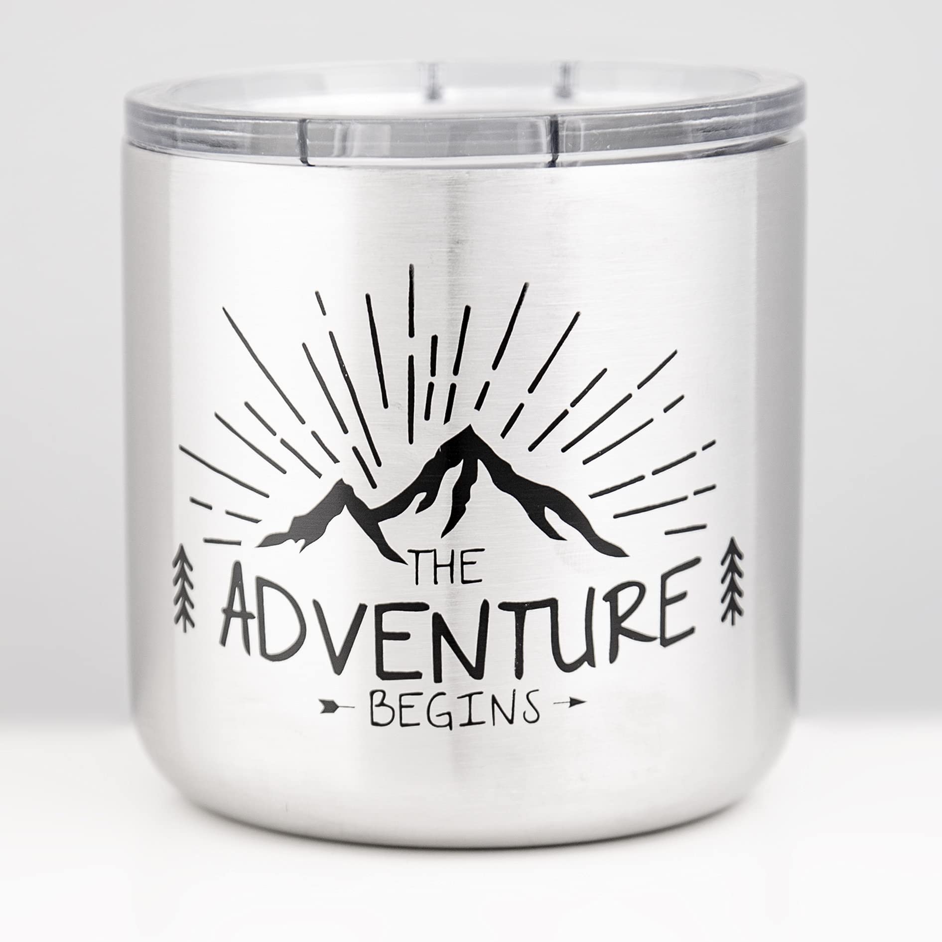 MUGSY Stainless Steel Mug, The Adventure Begins, To-Go Mug, Removable Lid, Shatterproof, 330 ml, Silver, Grey,silver - Image 2