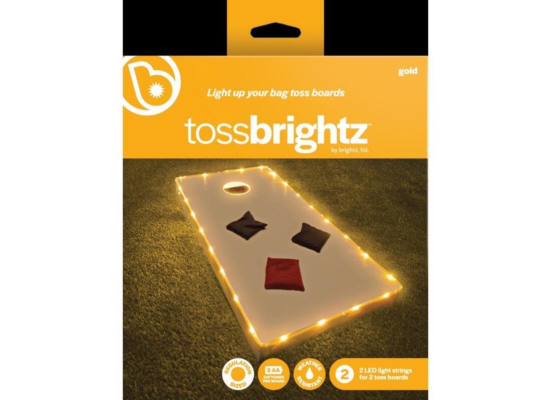 TossBrightz LED Cornhole Lights for Board and Hole - Includes Lights for 2 Boards - Lights Up Cornhole Board Edge and Hole - Keep The Game Going After Dark