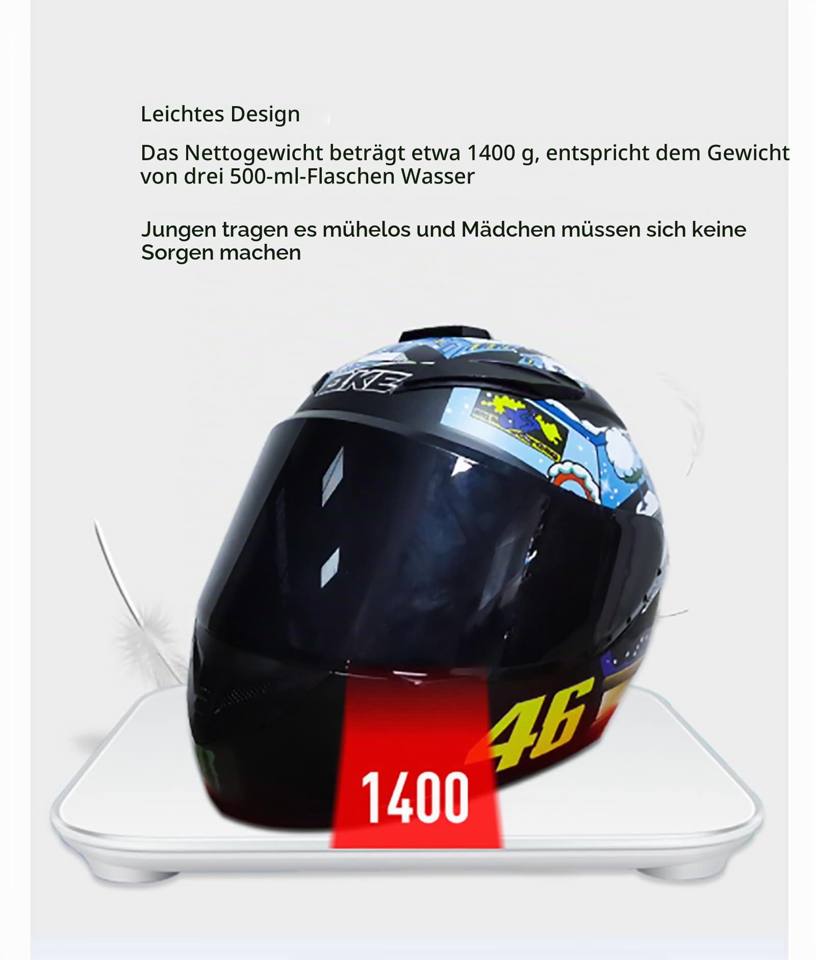 Integralhelm, Motorradhelm, modulare Motorradhelme für Unisex-Erwachsene, Streetbike, Cruiser, Roller, DOT-zugelassen C,XXXL63-64CM