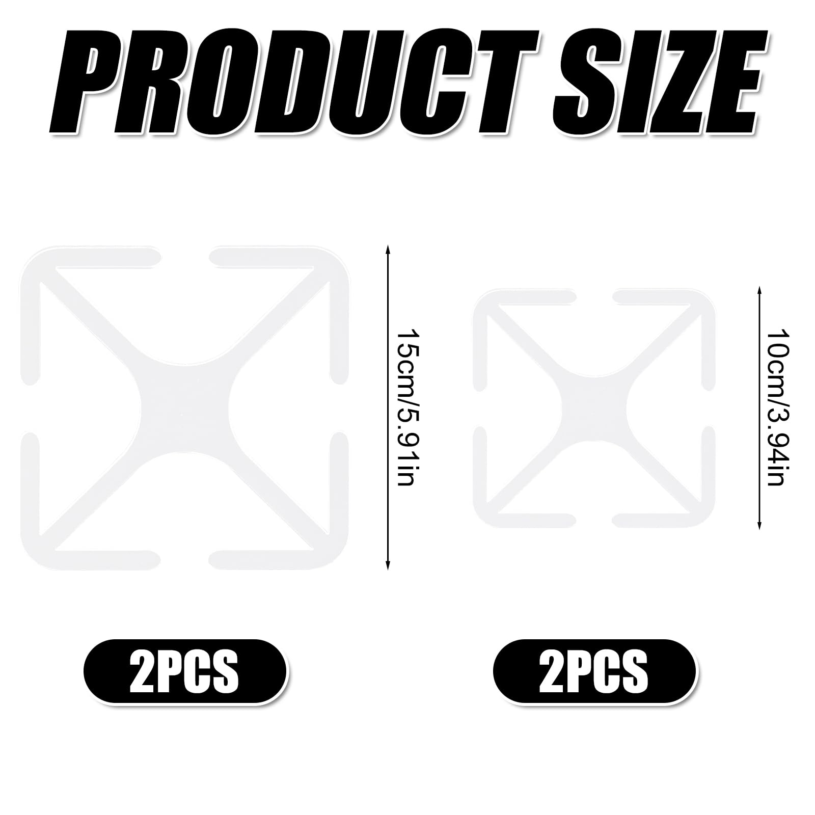 PEUTIER 4pcs Plant Stem Support, Acrylic Pothos Plant Climbers Flower Stem Holders 2 Sizes Square Plants Stem Rack Hook Reusable Plant Growth Accessories for Growing Plants Outdoor & Indoor Plant