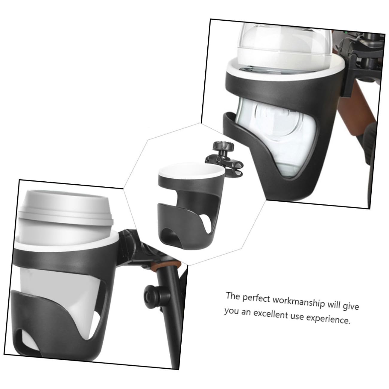 Toyvian 2pezzi Portabottiglie Per Passeggini Supporto Per Tazze e Bottiglie Accessorio Pratico Per Nero