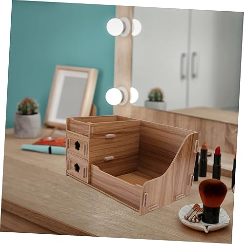 Miniatura 9 de STOBAZA Caja de almacenamiento de madera, cajones de almacenamiento, cajones de almacenamiento de maquillaje, contenedores de escritorio,