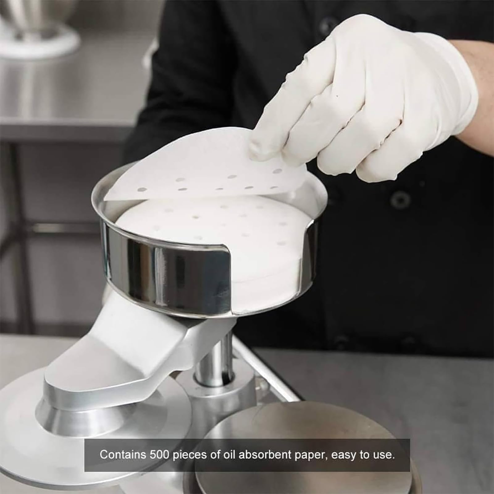 Burger Patty Maker, ręczna maszyna do formowania 130 mm, stal nierdzewna z 500 papierami pasztecikowymi, wysoka pojemność ≥ 100 pasztecików / godzinę do wołowiny, wieprzowiny, kurczaka