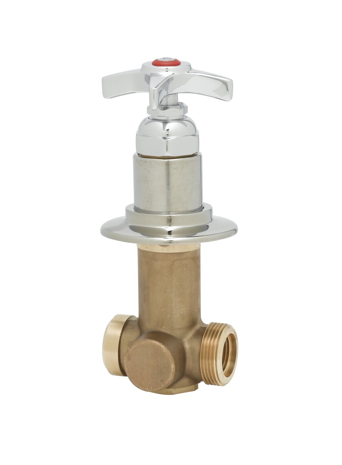 T&S Brass B-1025-1 Concealed Straight Valve, 1/2-Inch Female Inlet and Outlet, 4-Arm Handle, Hot Index