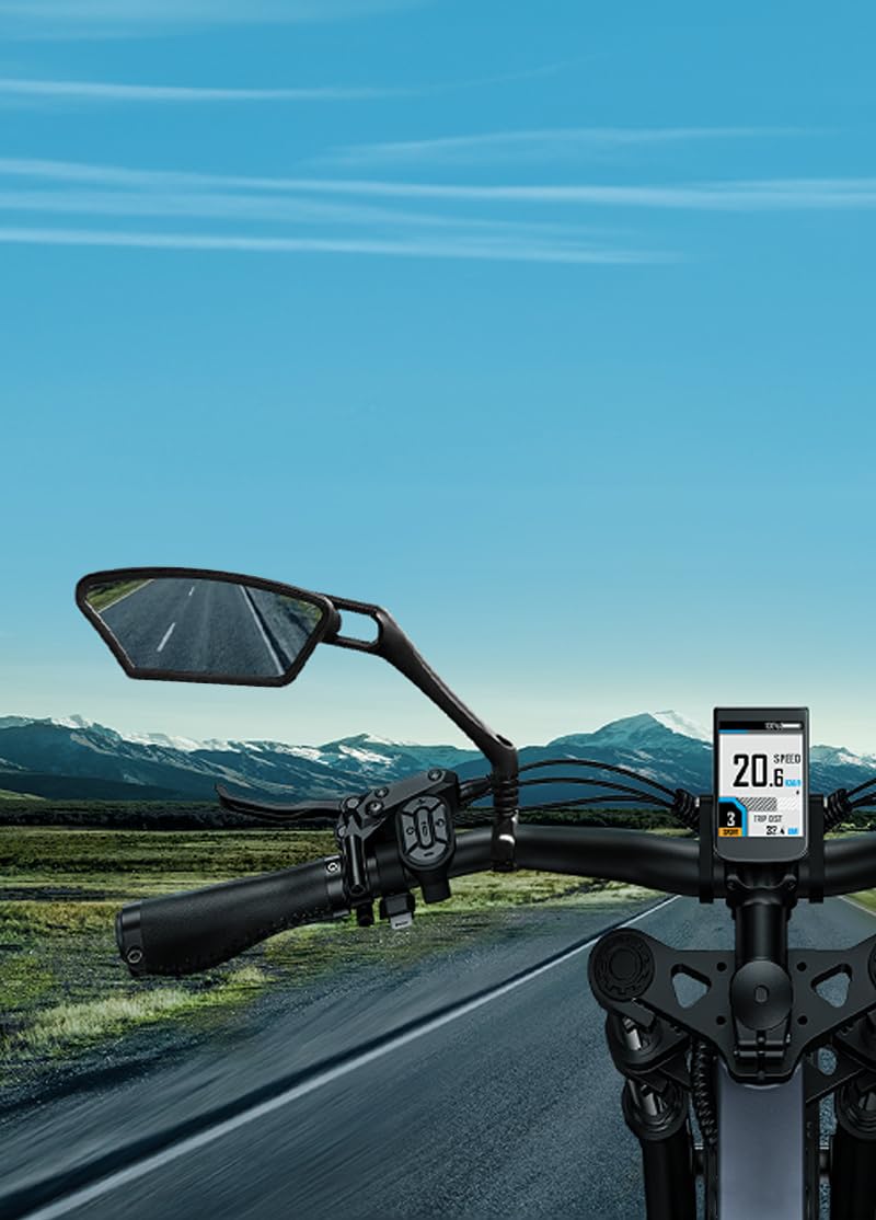 Ezweiji Rétroviseur Vtt, Mini Rétroviseur De Vélo, Rétroviseur Pliable Pour VTT - Rotatif à 360° - Rétroviseur De Vélo Universel Pour Guidon 16-22 Mm - Installation Facile MK-01