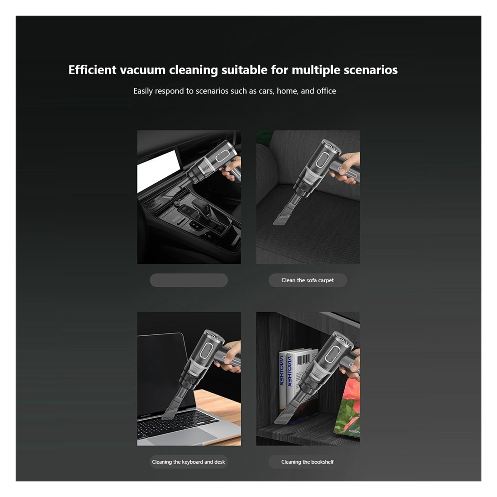 Aspirapolvere Senza Fili For Auto Mini Portatile A Umido E Asciutto, Manuale, For Spolverare L'aria For La Casa Automobile Pulizia Facile Veloce Vari Scenari(Black USB)