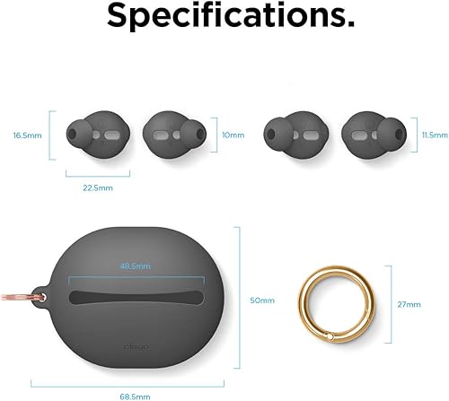 Miniatura 8 de elago Funda para auriculares diseñada para Apple AirPods 2 y 1 o EarPods, puntas de silicona para los oídos, agarre para los oídos, mejora de la