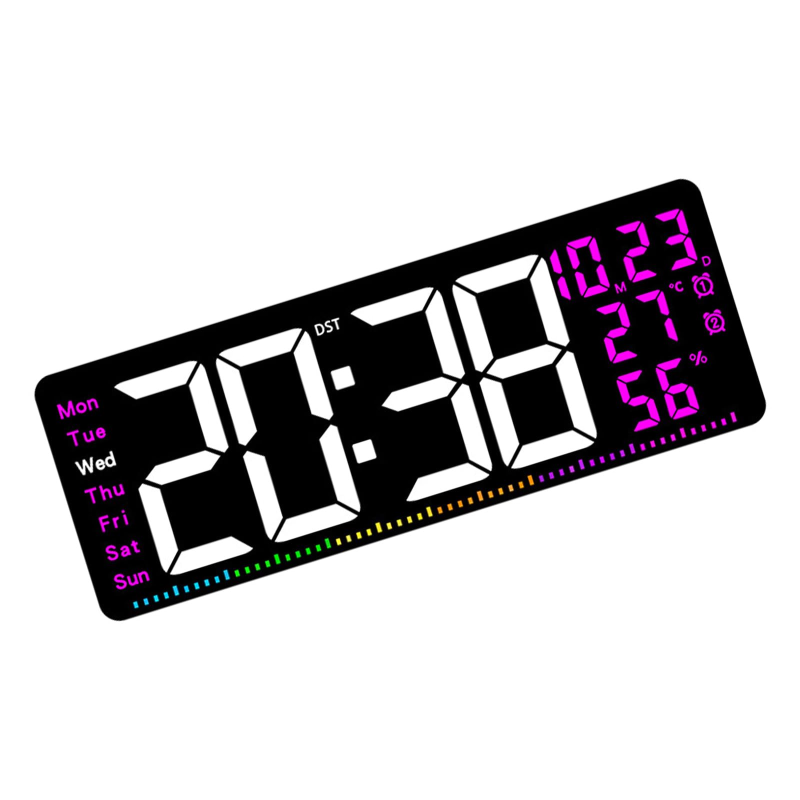 carotoe LED Electronic Clock with Time Date Alarm and Temperature Display Adjustable Brightness 16.5inch LED Digital Clock