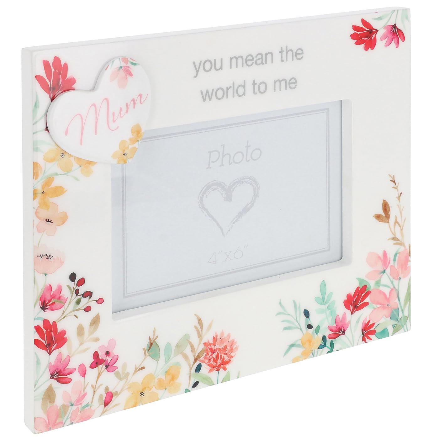 Shudehill Giftware Mum Floral Words Photo Frame 4X6 Sentimental Picture Frame For Nan, Friends And More! (Mum)